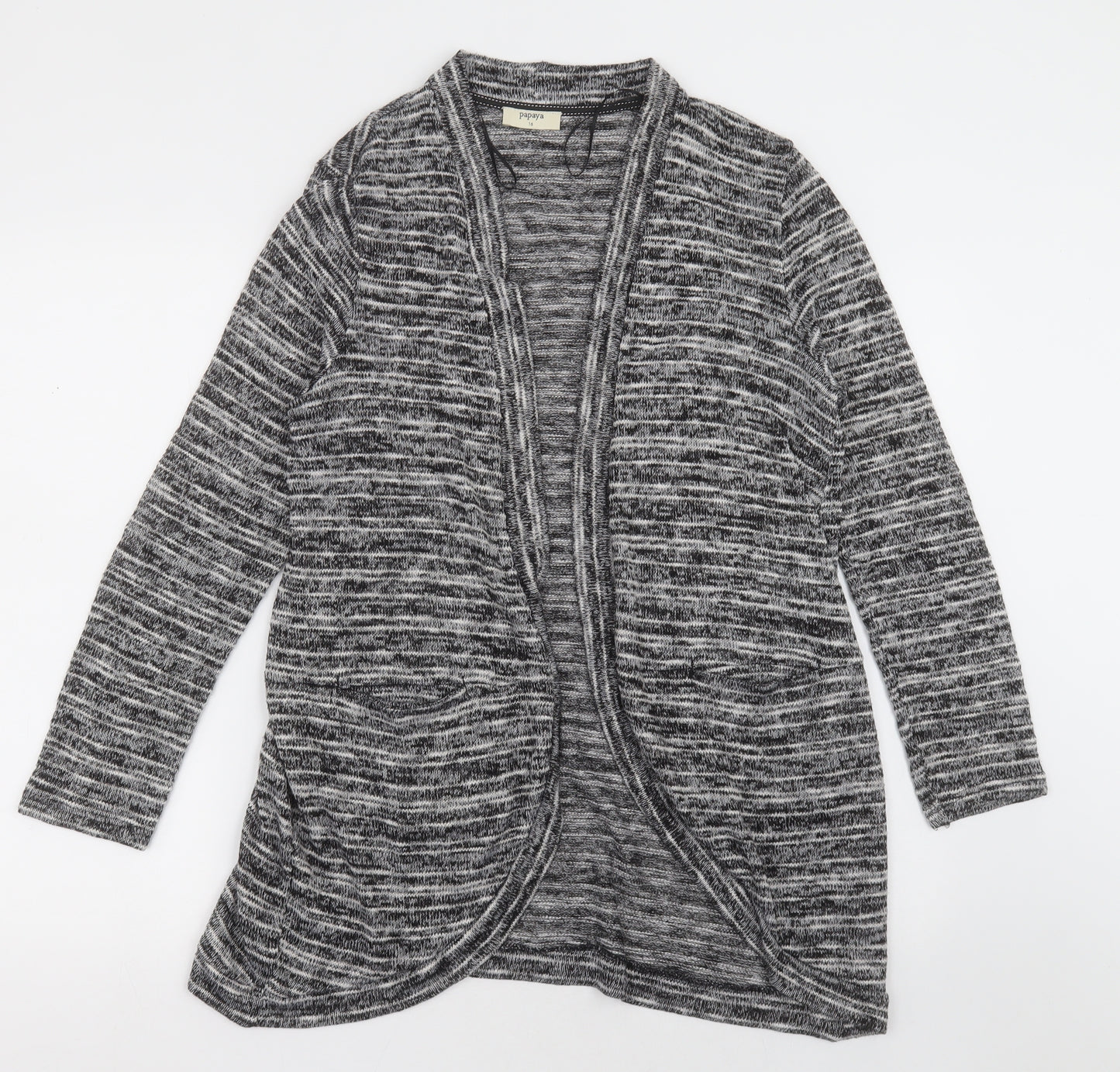 Matalan Womens Grey V-Neck  Polyester Cardigan Jumper Size 16
