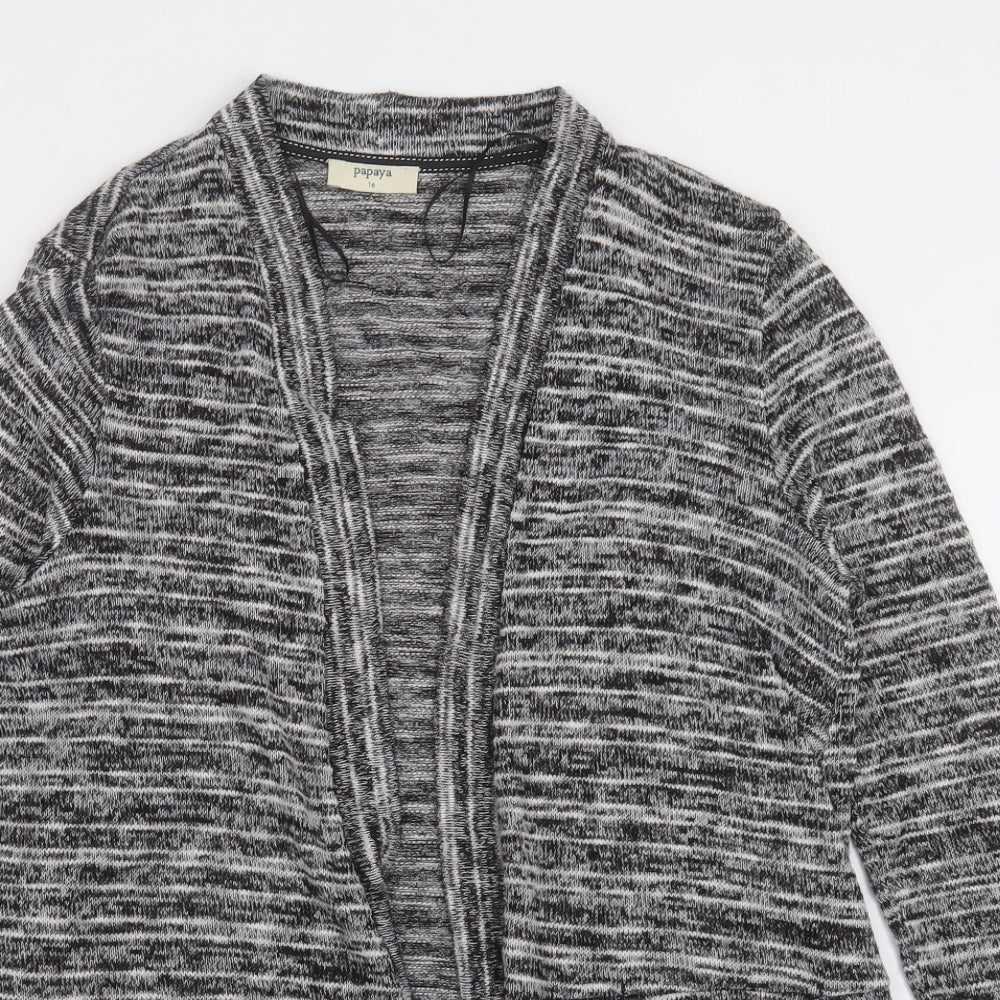Matalan Womens Grey V-Neck  Polyester Cardigan Jumper Size 16