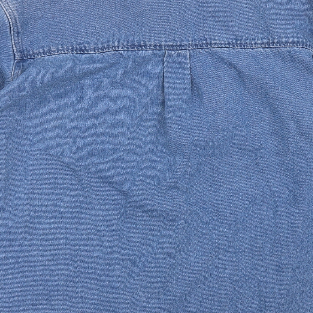 H&M Mens Blue  Cotton  Button-Up Size M Collared Button