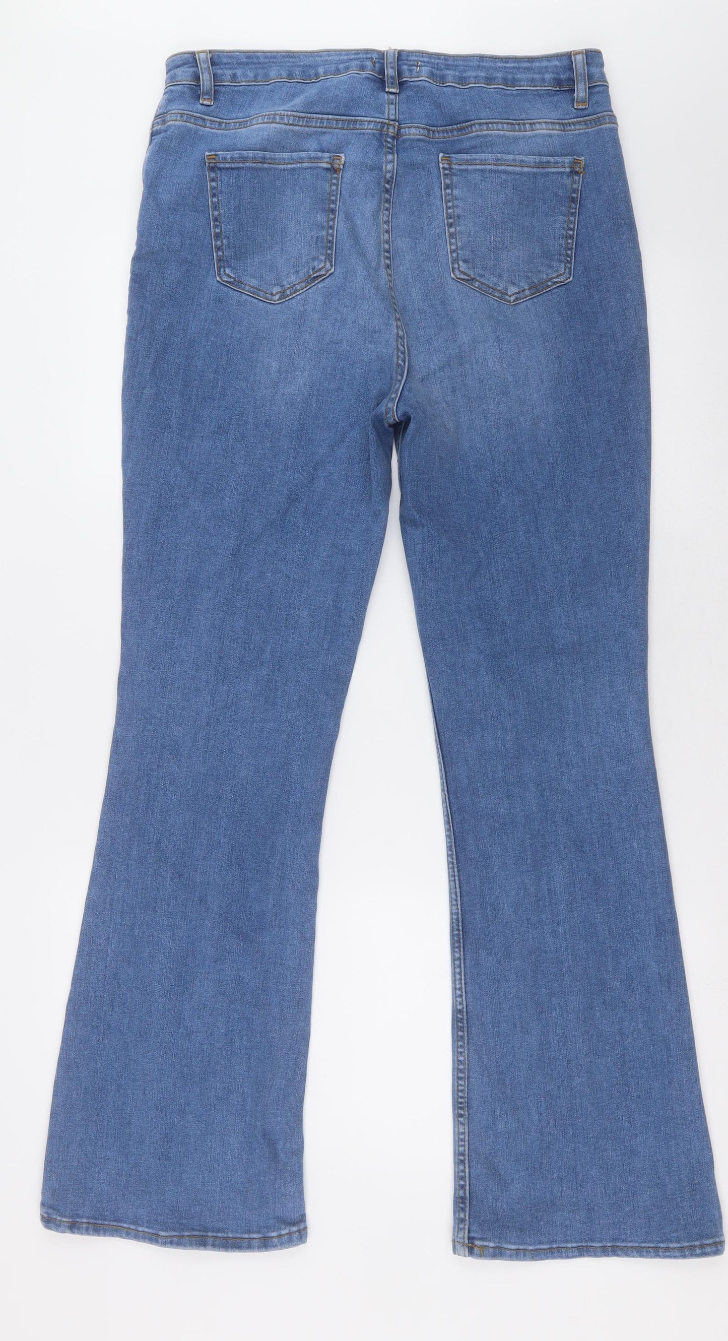 Gallery  Womens Blue  Cotton Flared Jeans Size 16 L33 in Regular Button