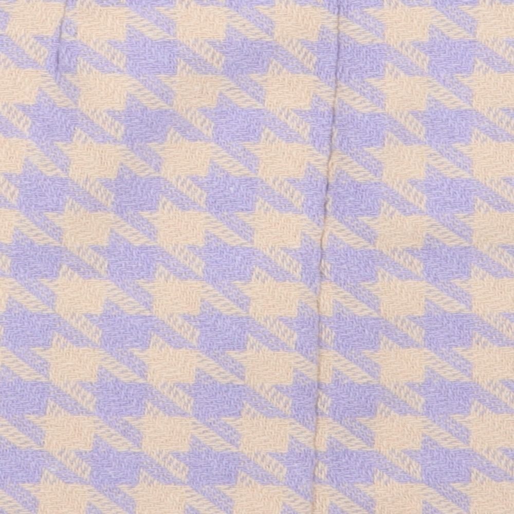 Primark Womens Purple Geometric Polyester A-Line Skirt Size 18   Zip
