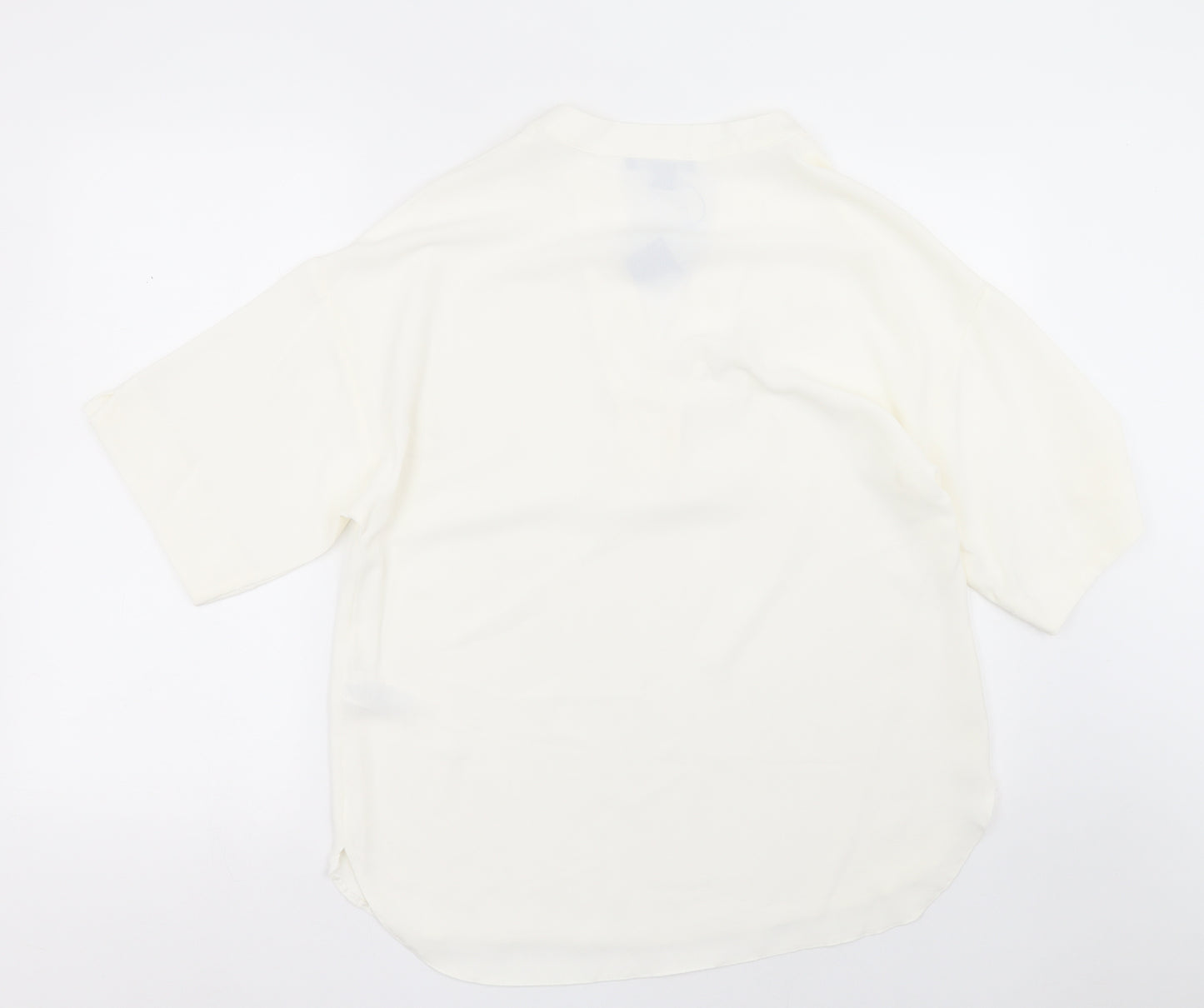 Primark Womens White  Polyester Basic Blouse Size 12 V-Neck