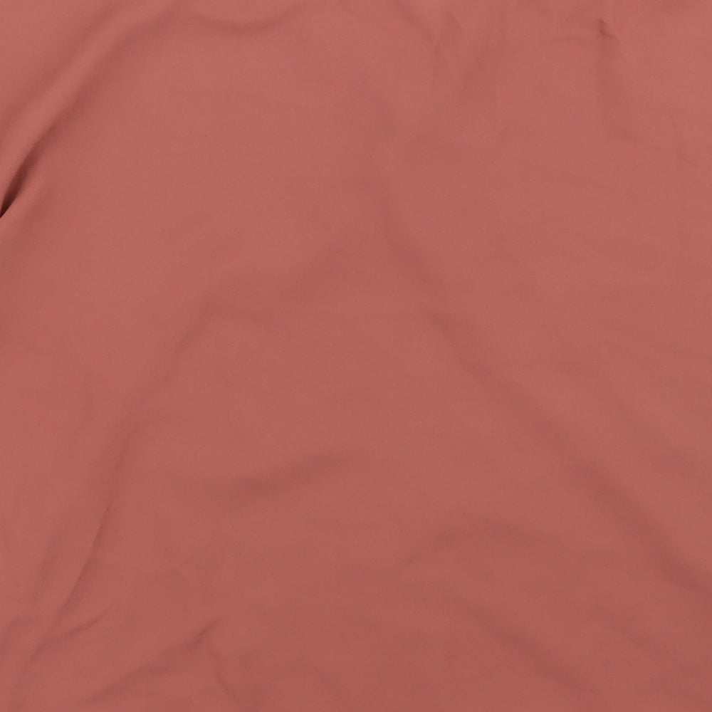 New Look Womens Pink  Polyester Basic Blouse Size 12 V-Neck