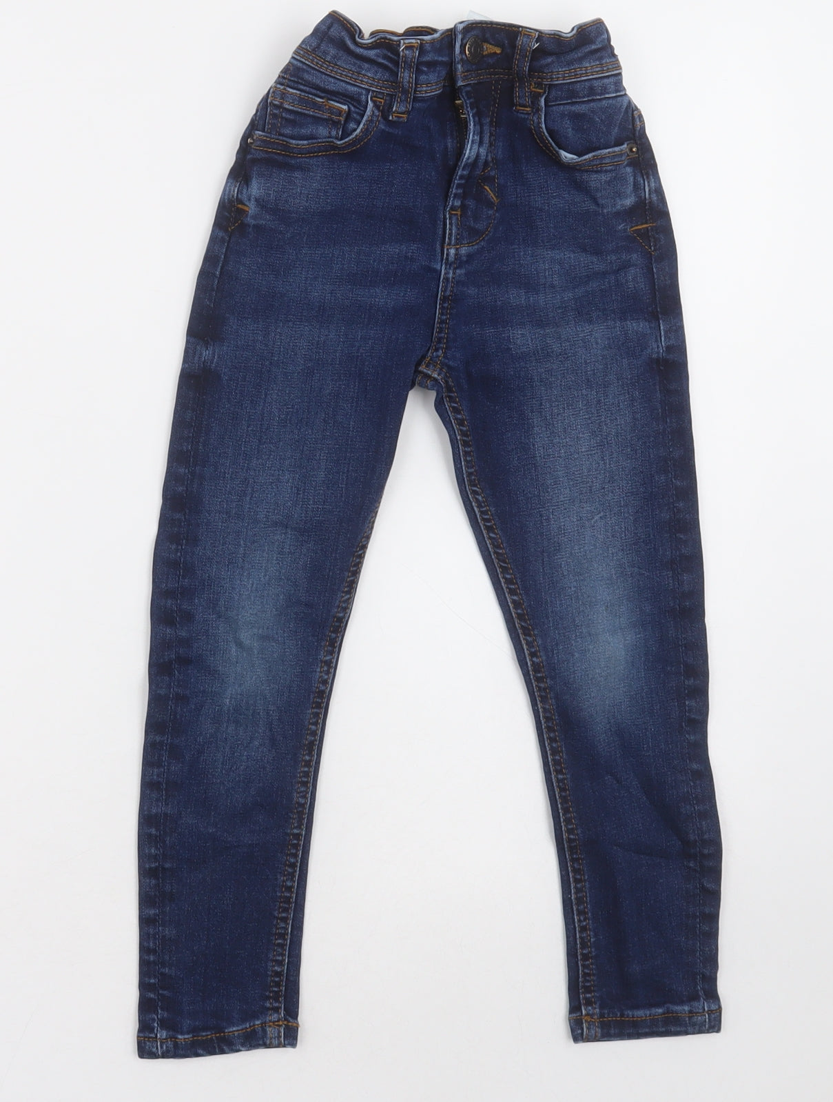 George Boys Blue  Cotton Straight Jeans Size 5-6 Years  Regular Button