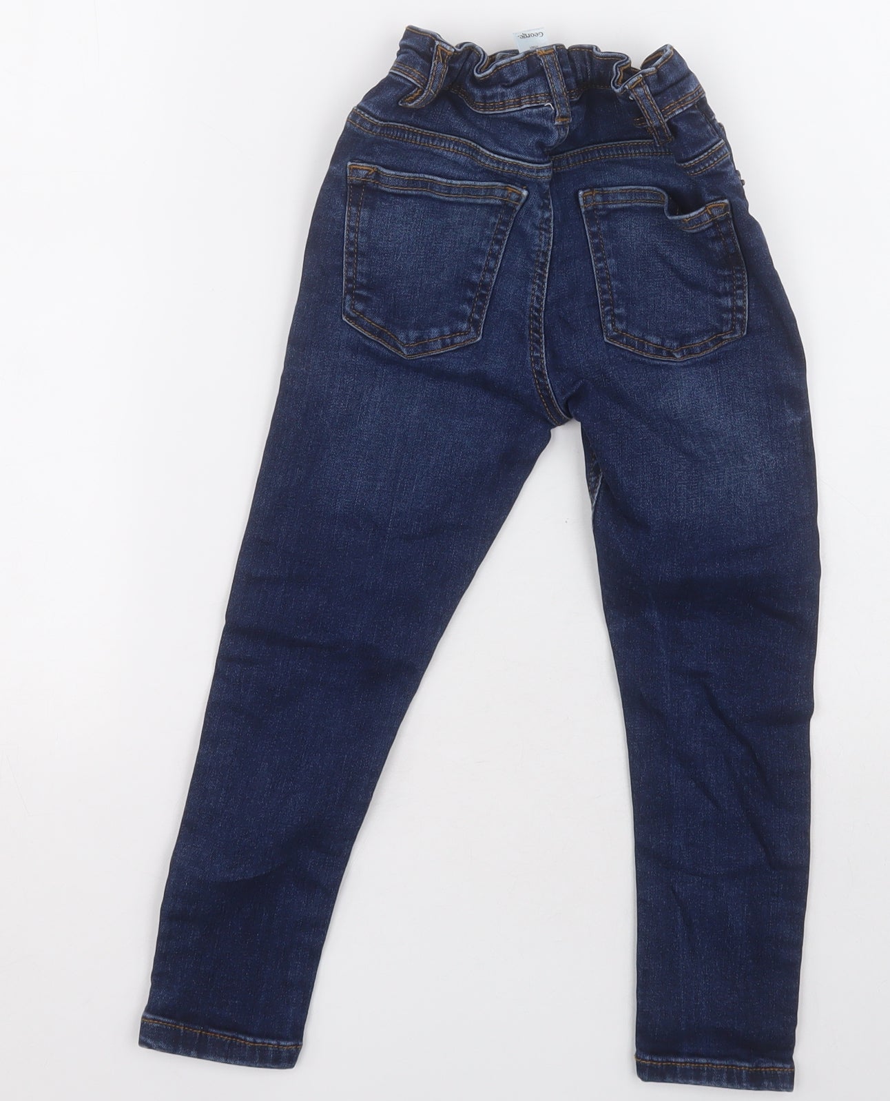 George Boys Blue  Cotton Straight Jeans Size 5-6 Years  Regular Button