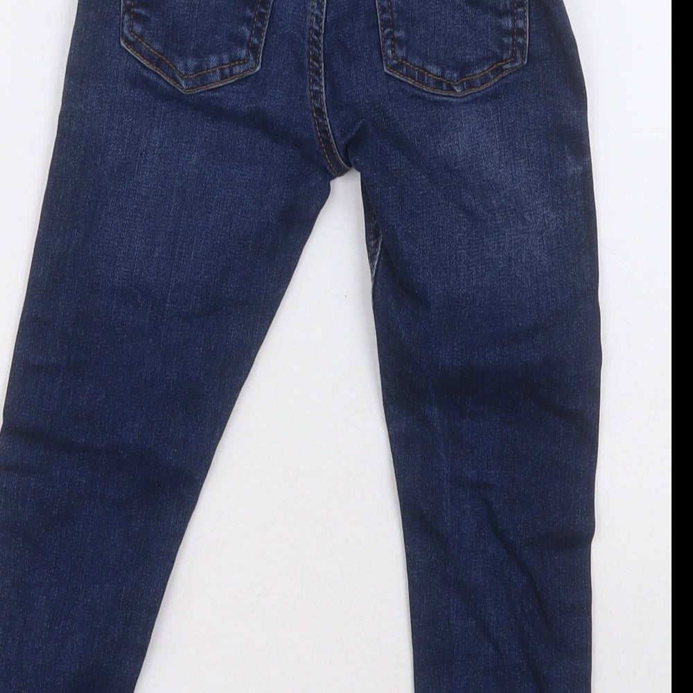 George Boys Blue  Cotton Straight Jeans Size 5-6 Years  Regular Button