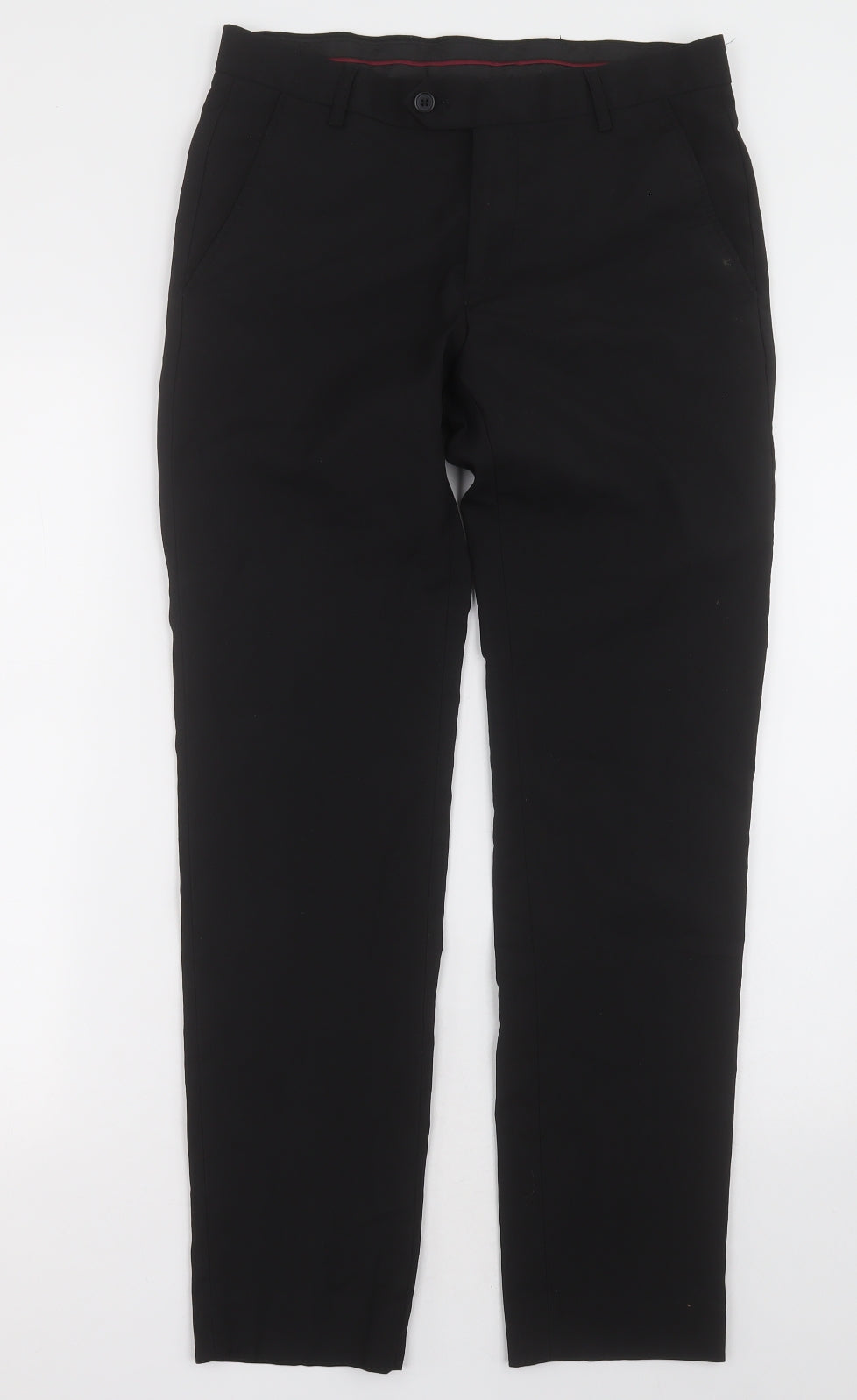 NEXT Mens Black  Polyester Trousers  Size 30 L31 in Regular Button
