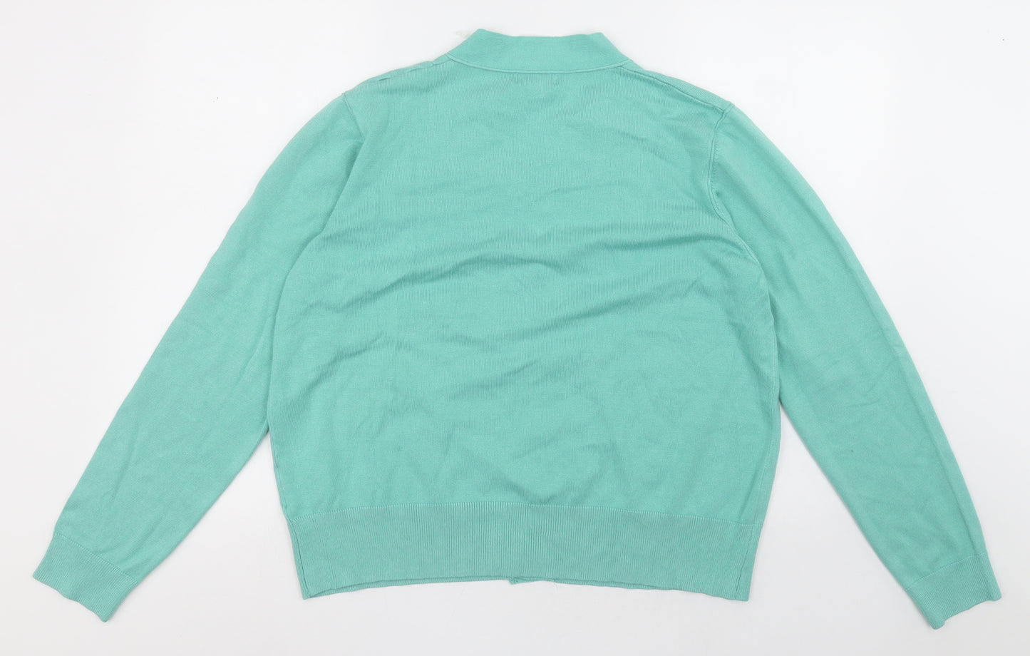 paramour Womens Green V-Neck  Viscose Cardigan Jumper Size XL