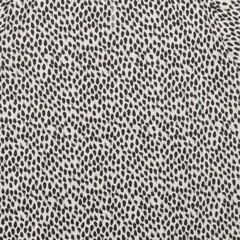 NEXT Womens Beige Animal Print Cotton Basic T-Shirt Size 16 Crew Neck