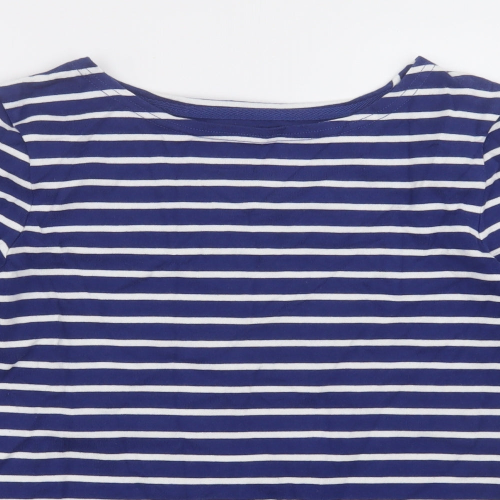 Joules Womens Blue Striped Cotton Pullover Sweatshirt Size 8  Pullover