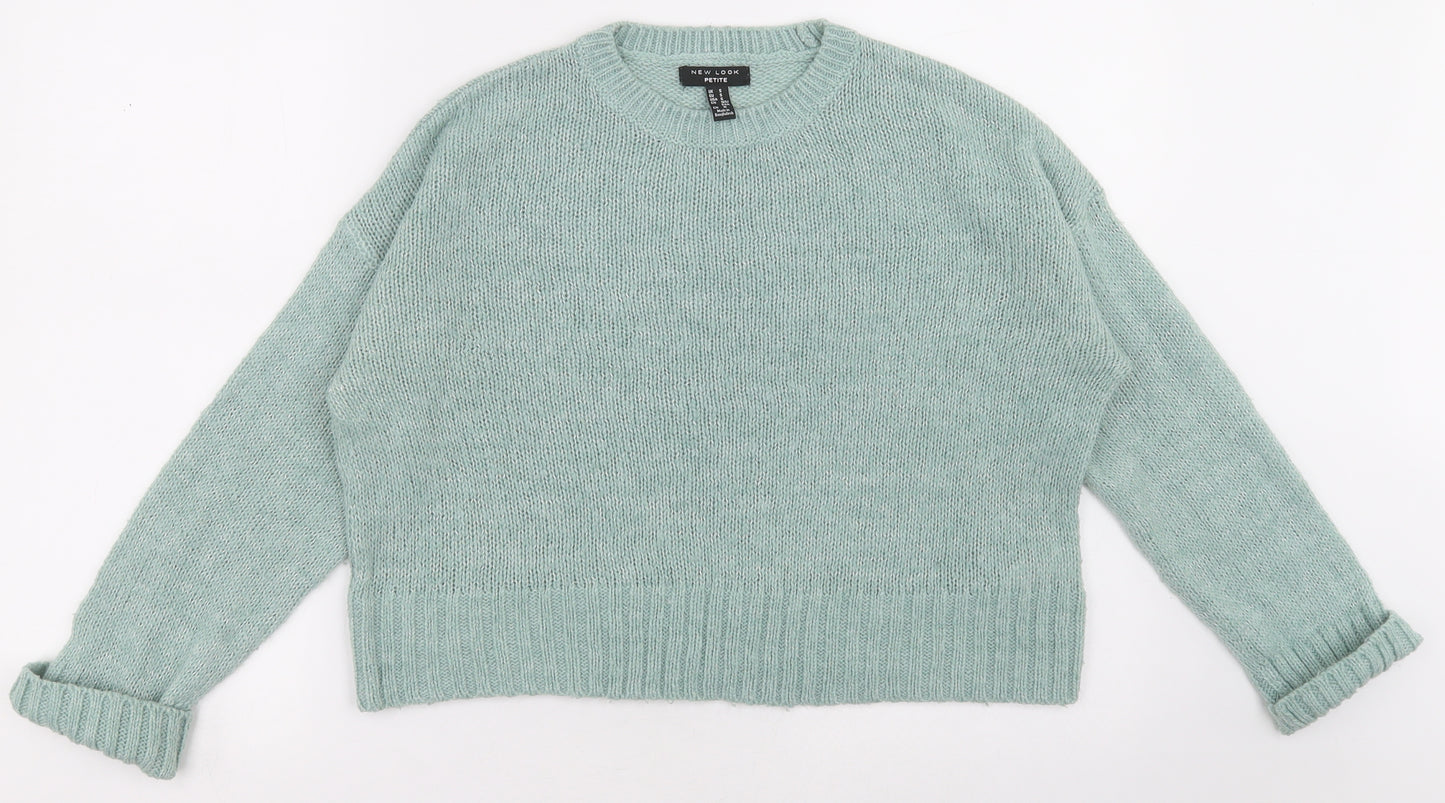 New Look Womens Green Crew Neck  Acrylic Pullover Jumper Size S