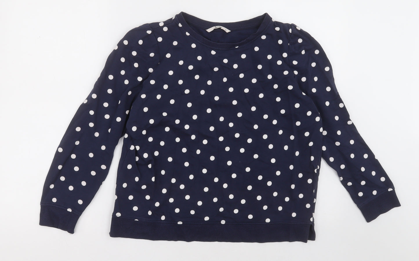 Sainsburys  Womens Blue Crew Neck Polka Dot Cotton Pullover Jumper Size 10