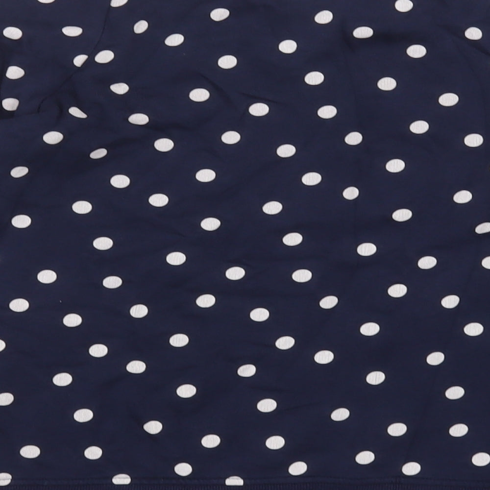 Sainsburys  Womens Blue Crew Neck Polka Dot Cotton Pullover Jumper Size 10