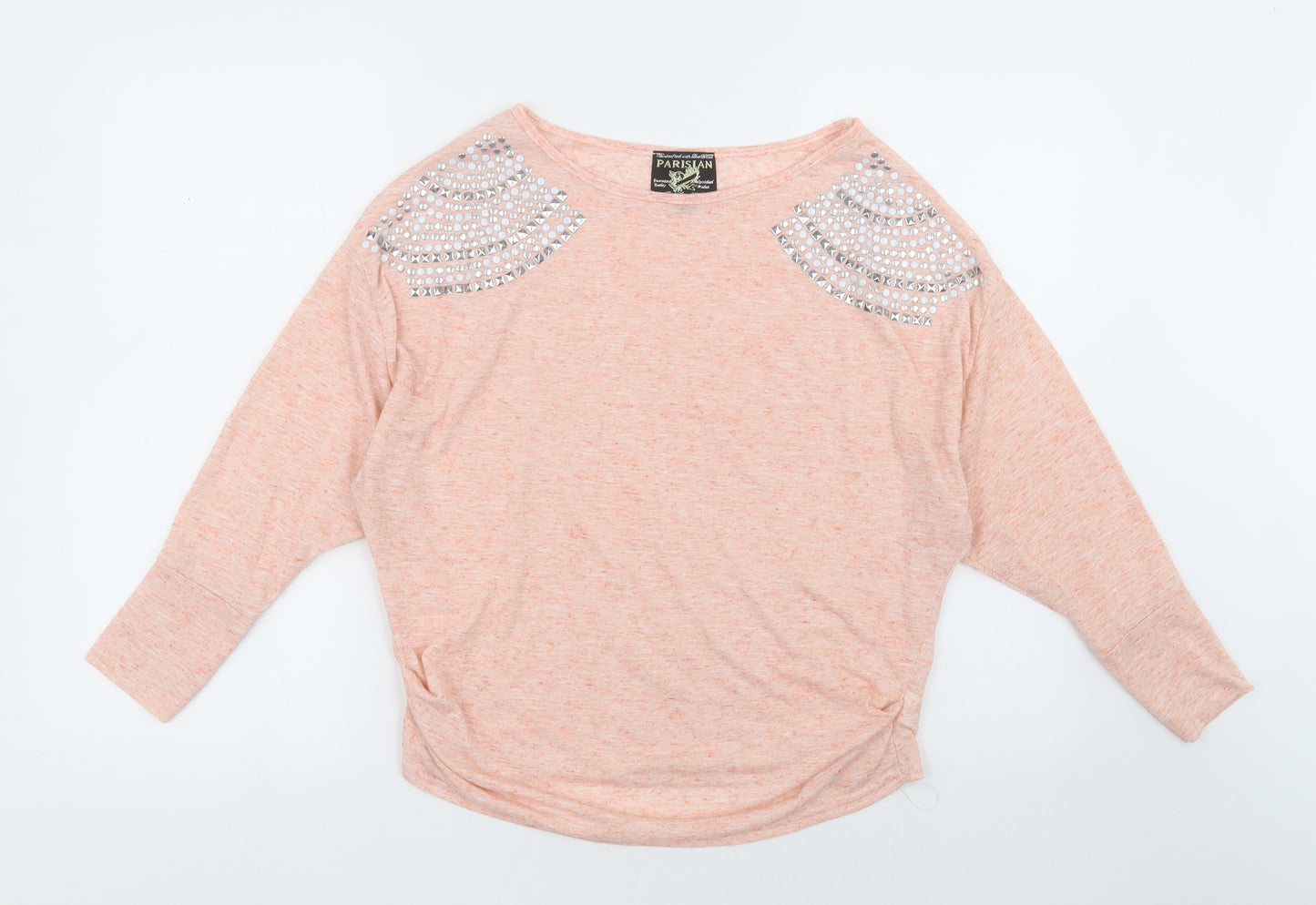 parisian Womens Pink Fair Isle Linen Pullover Sweatshirt Size L  Pullover
