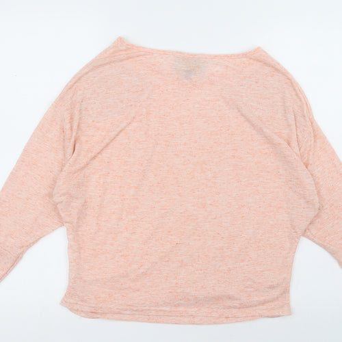 parisian Womens Pink Fair Isle Linen Pullover Sweatshirt Size L  Pullover