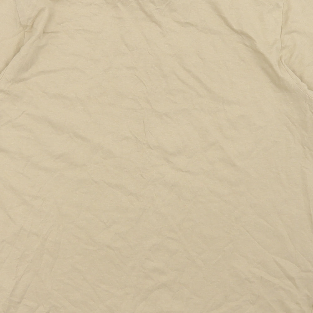 Primark Mens Beige  Cotton  T-Shirt Size M Crew Neck