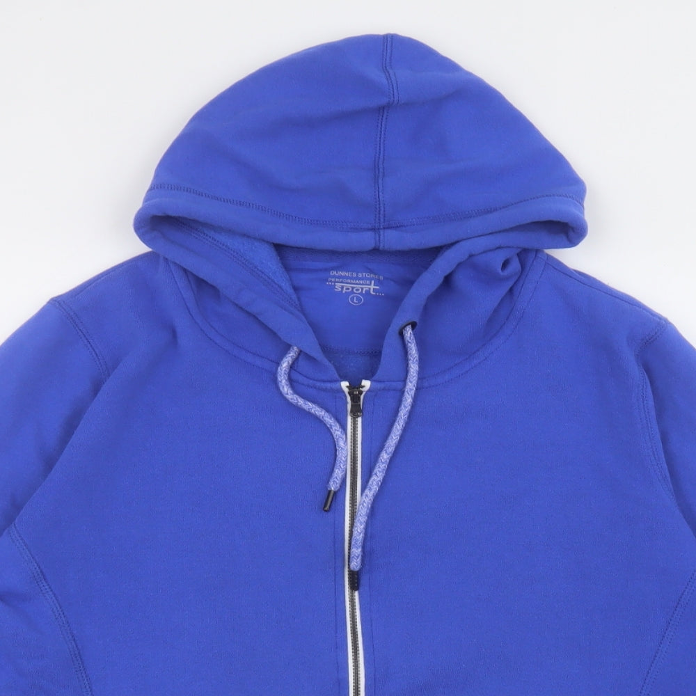 Dunnes Stores Mens Blue  Polyester Full Zip Hoodie Size L