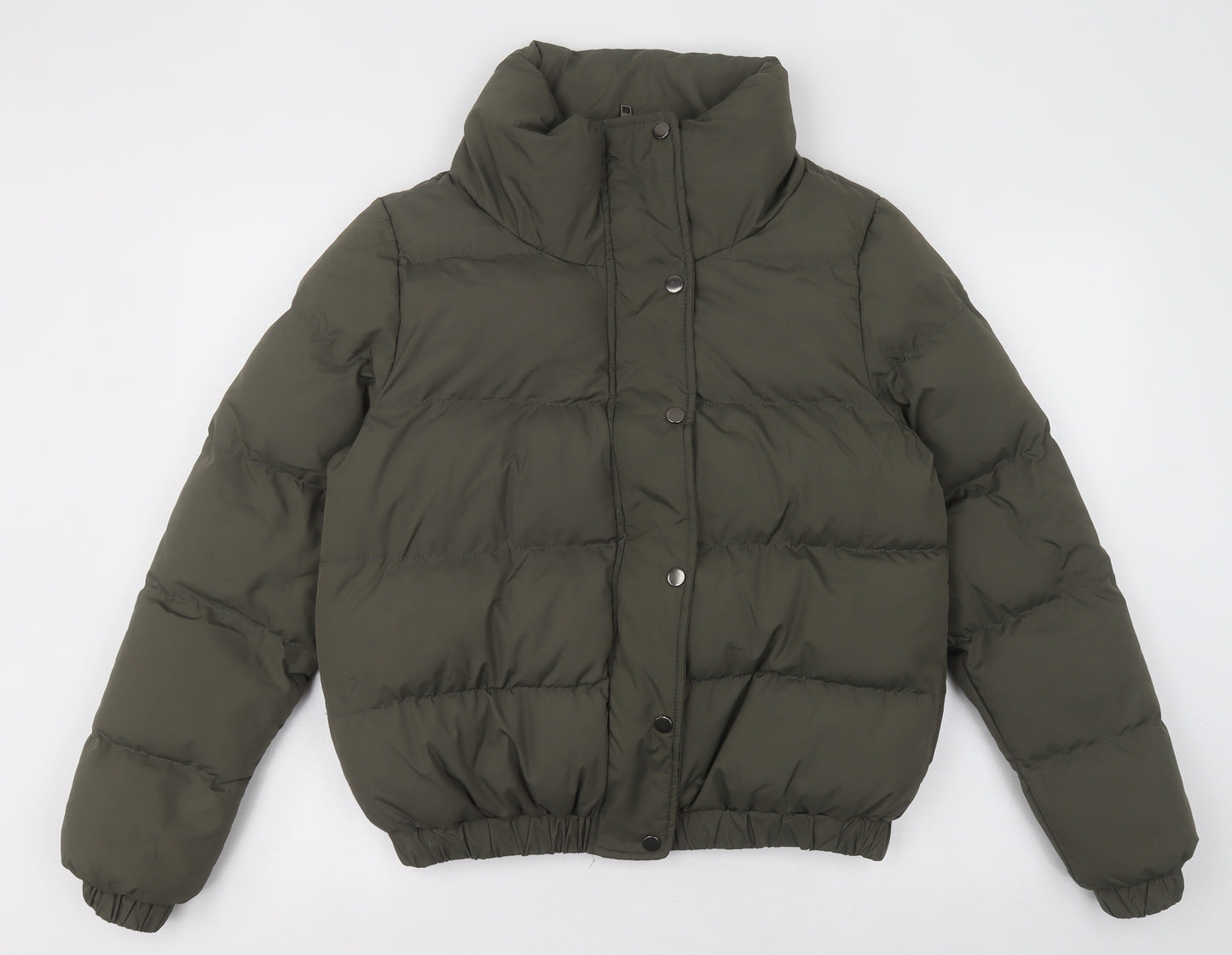 Brave Soul Womens Green   Puffer Jacket Jacket Size 12  Zip