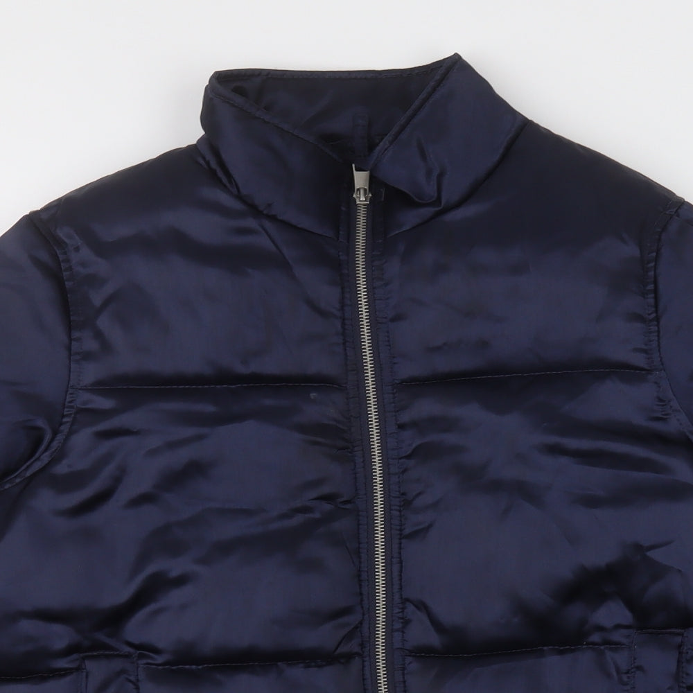 Marks and Spencer Girls Blue   Puffer Jacket Jacket Size 13-14 Years  Zip
