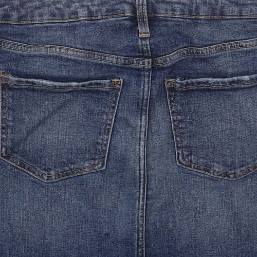 H&M Girls Blue  Cotton A-Line Skirt Size 11-12 Years  Regular Button