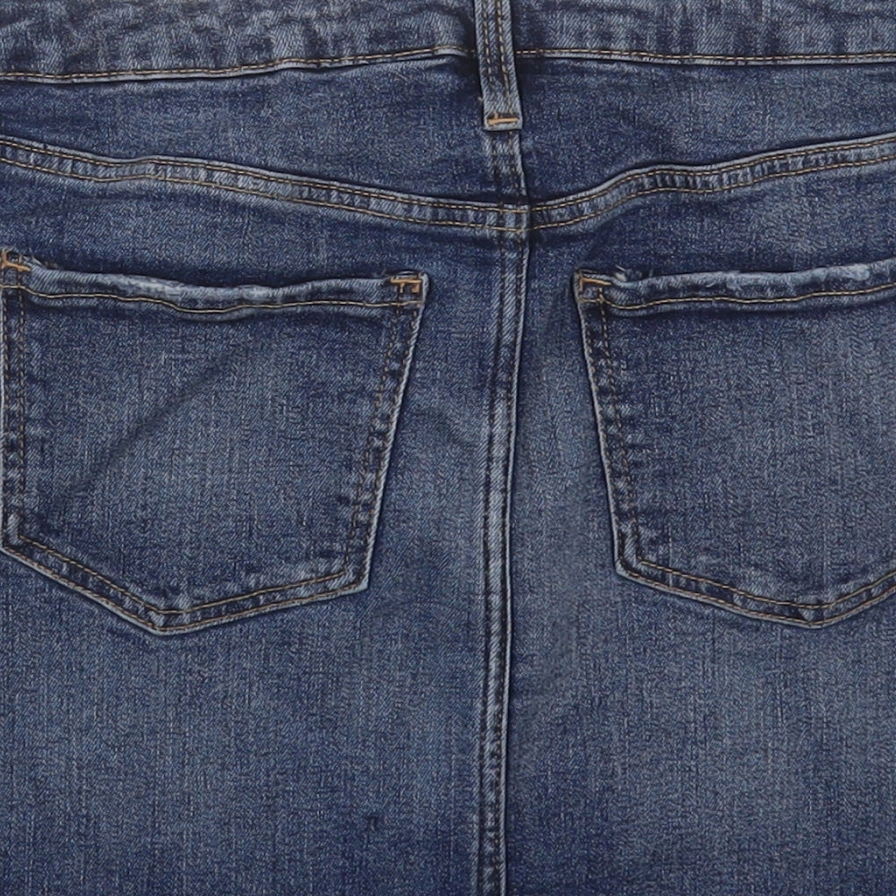 H&M Girls Blue  Cotton A-Line Skirt Size 11-12 Years  Regular Button