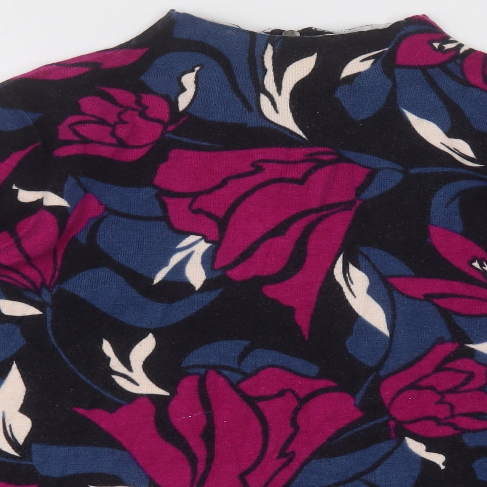 Marks and Spencer Womens Pink Floral Cotton Pullover Sweatshirt Size 20  Zip