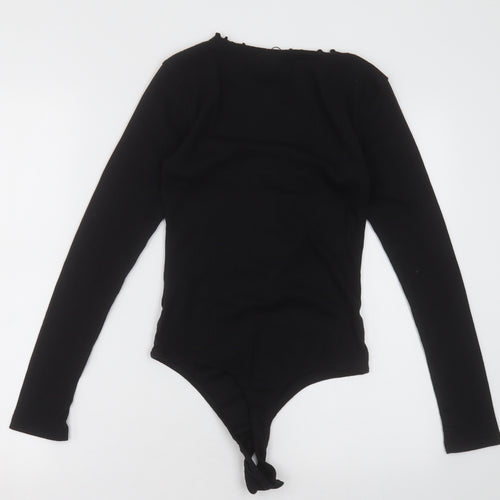 Missguided Womens Black  Polyester Bodysuit One-Piece Size 10  Buckle - Lettuce edge