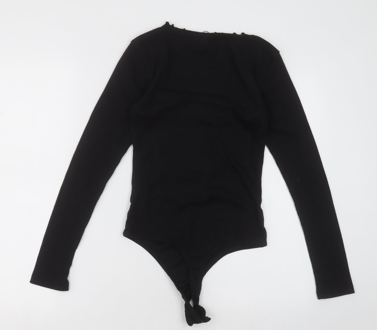 Missguided Womens Black  Polyester Bodysuit One-Piece Size 10  Buckle - Lettuce edge