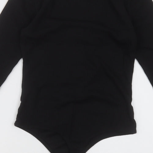 Missguided Womens Black  Polyester Bodysuit One-Piece Size 10  Buckle - Lettuce edge