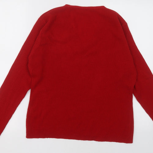 Preworn Womens Red  Acrylic Pullover Sweatshirt Size 20  Pullover