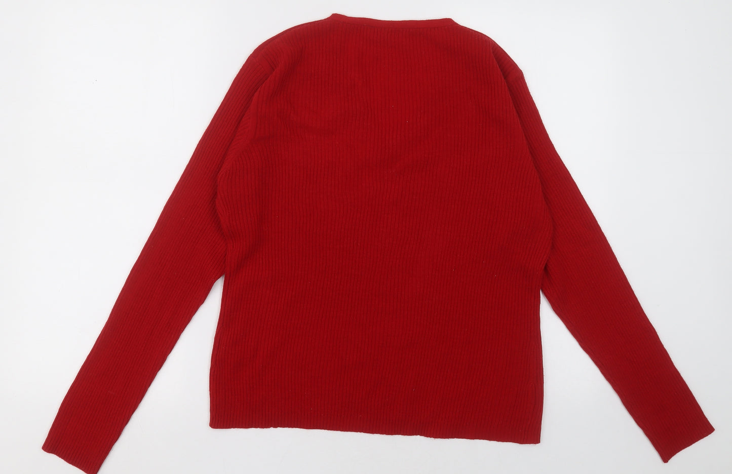 Preworn Womens Red  Acrylic Pullover Sweatshirt Size 20  Pullover