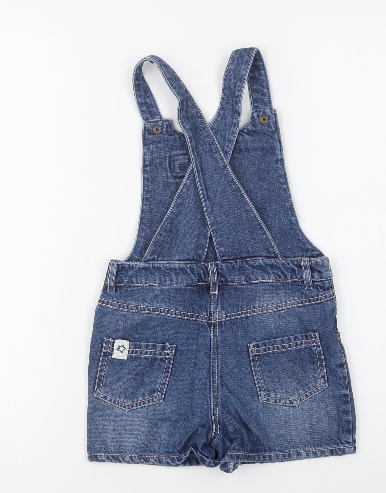 NEXT Girls Blue  Cotton Playsuit One-Piece Size 4-5 Years  Button