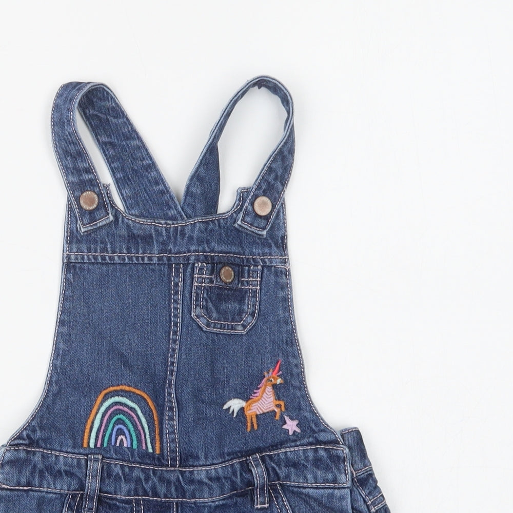 NEXT Girls Blue  Cotton Playsuit One-Piece Size 4-5 Years  Button