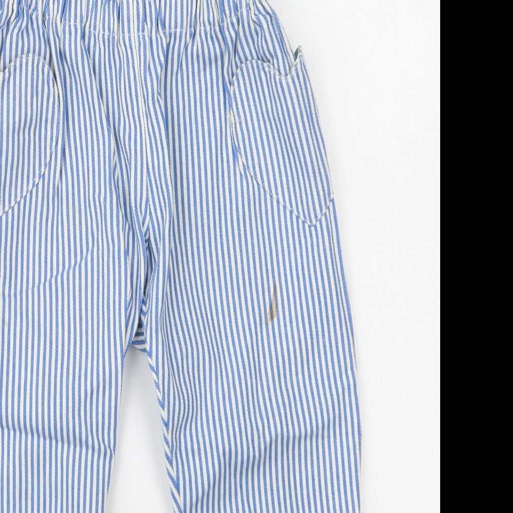 Mini Boden Girls Blue Striped Cotton Jogger Trousers Size 4 Years  Regular