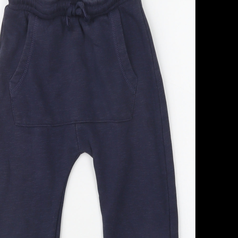 George Boys Blue  Cotton Jogger Trousers Size 4-5 Years  Regular Drawstring