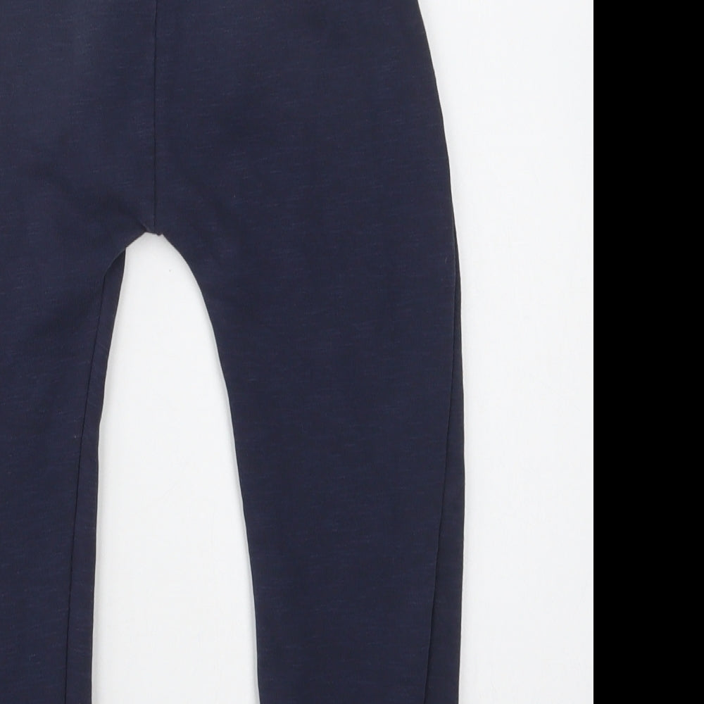 George Boys Blue  Cotton Jogger Trousers Size 4-5 Years  Regular Drawstring