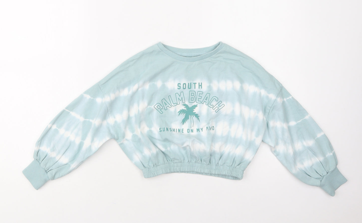 NEXT Girls Green Batik Cotton Pullover Sweatshirt Size 5 Years