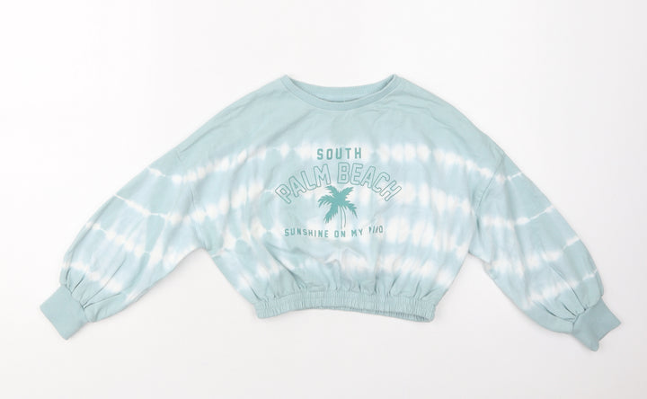 NEXT Girls Green Batik Cotton Pullover Sweatshirt Size 5 Years
