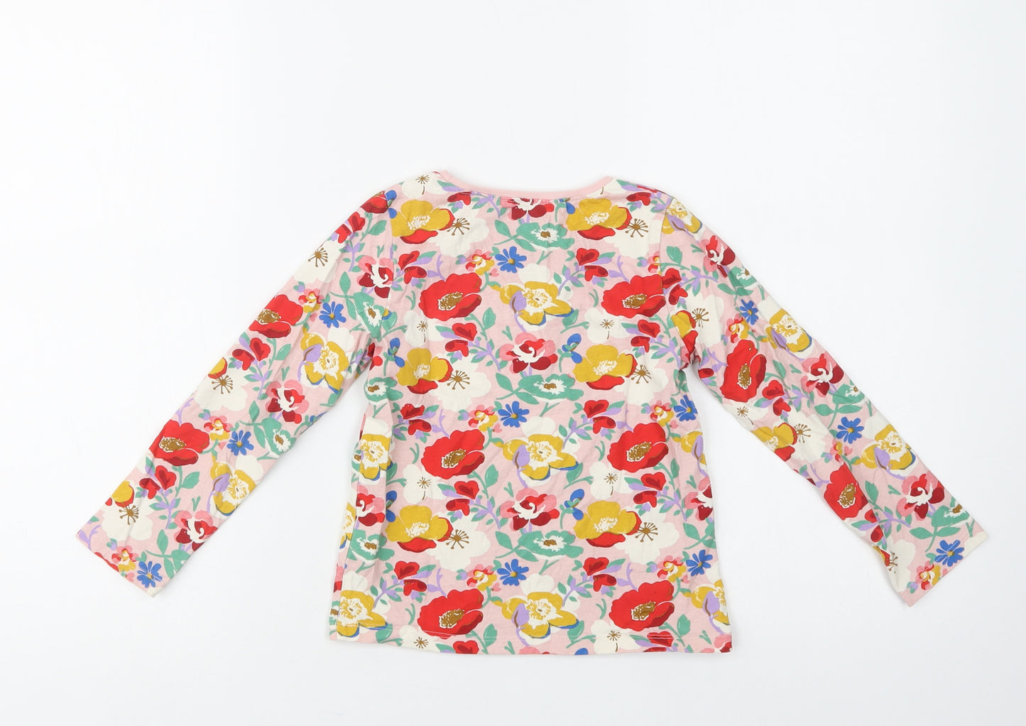 NEXT Girls Multicoloured Floral Cotton Basic Blouse Size 4-5 Years Crew Neck