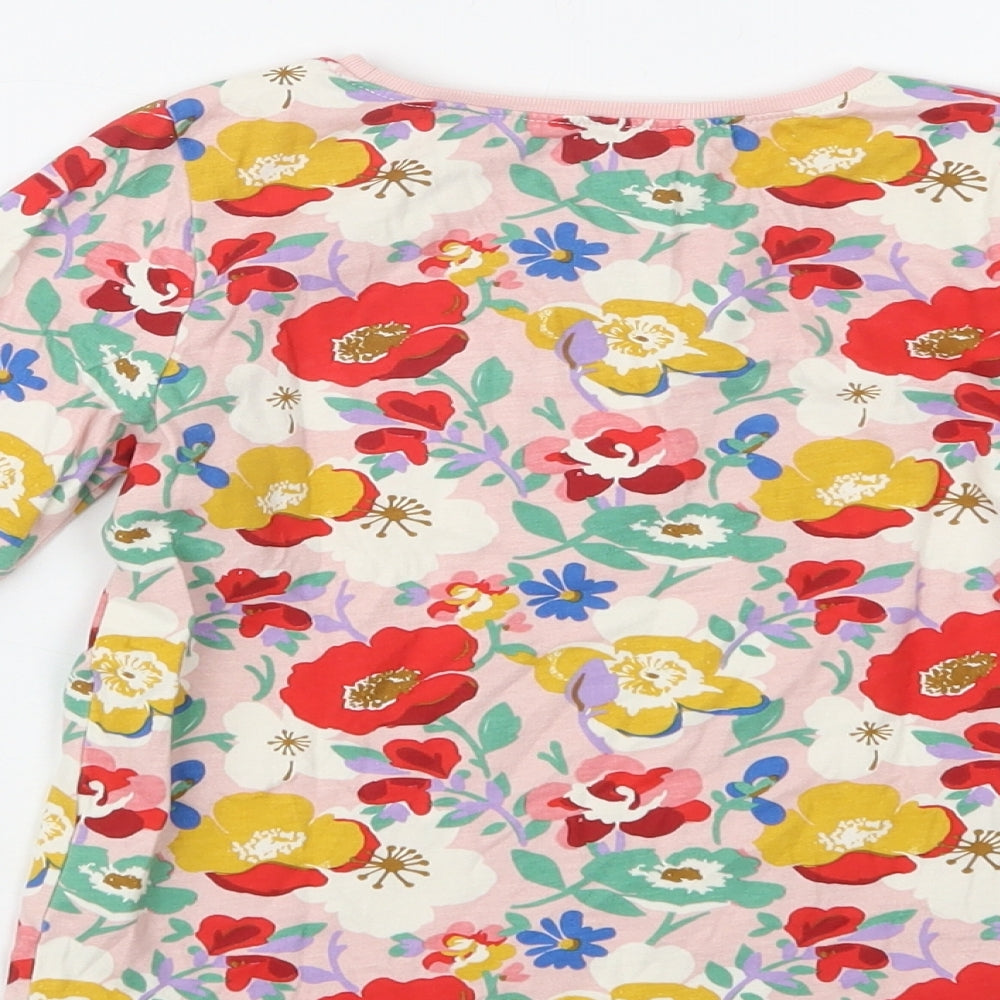 NEXT Girls Multicoloured Floral Cotton Basic Blouse Size 4-5 Years Crew Neck