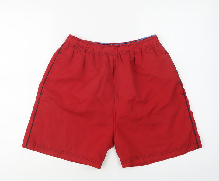 Dunnes Stores Mens Red Polyester Bermuda Shorts Size M L6 in Regular