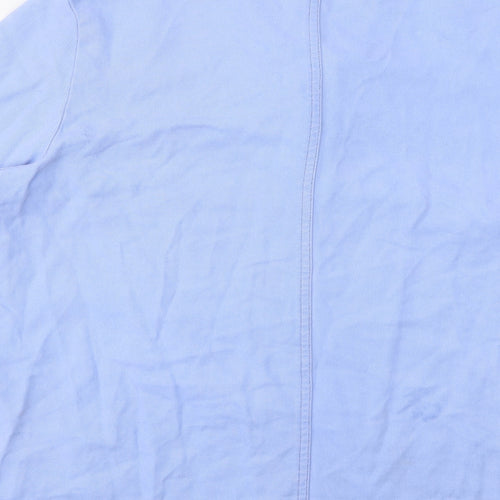 Pola Womens Blue  Lyocell Basic Button-Up Size 10 Collared
