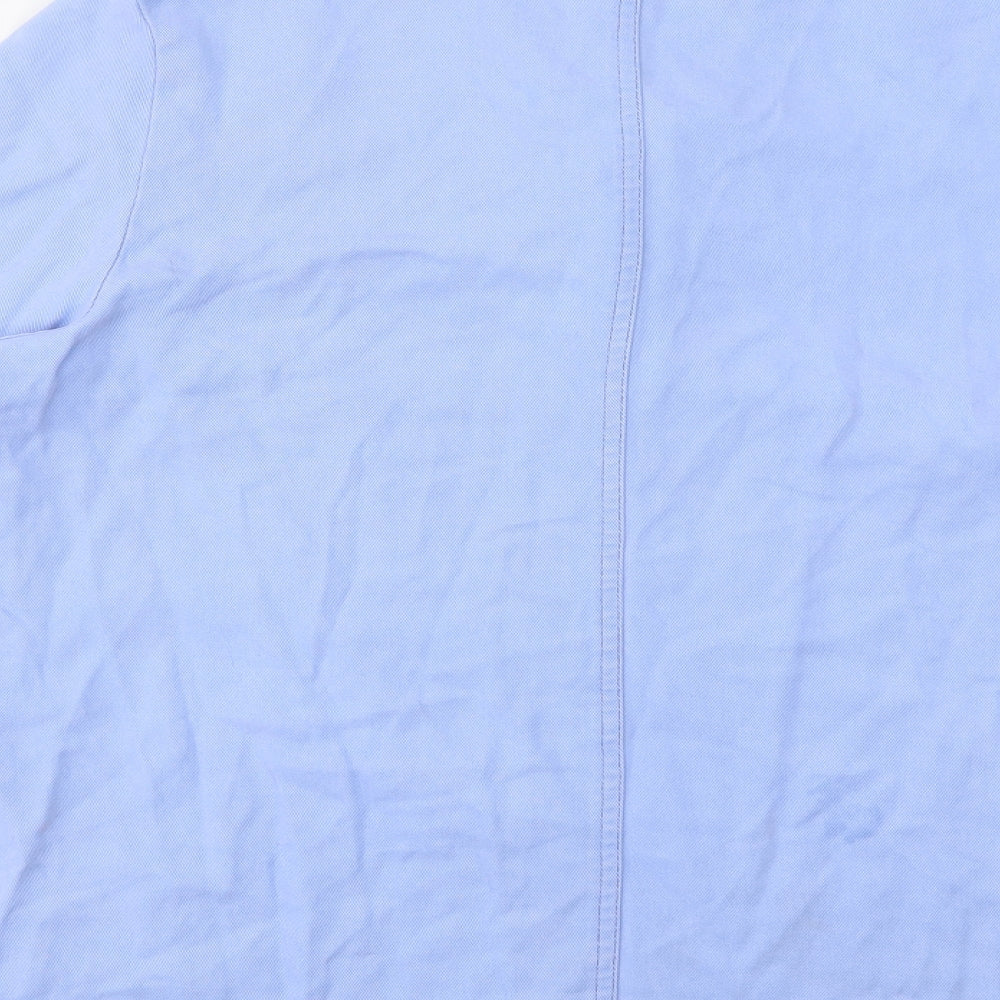 Pola Womens Blue  Lyocell Basic Button-Up Size 10 Collared