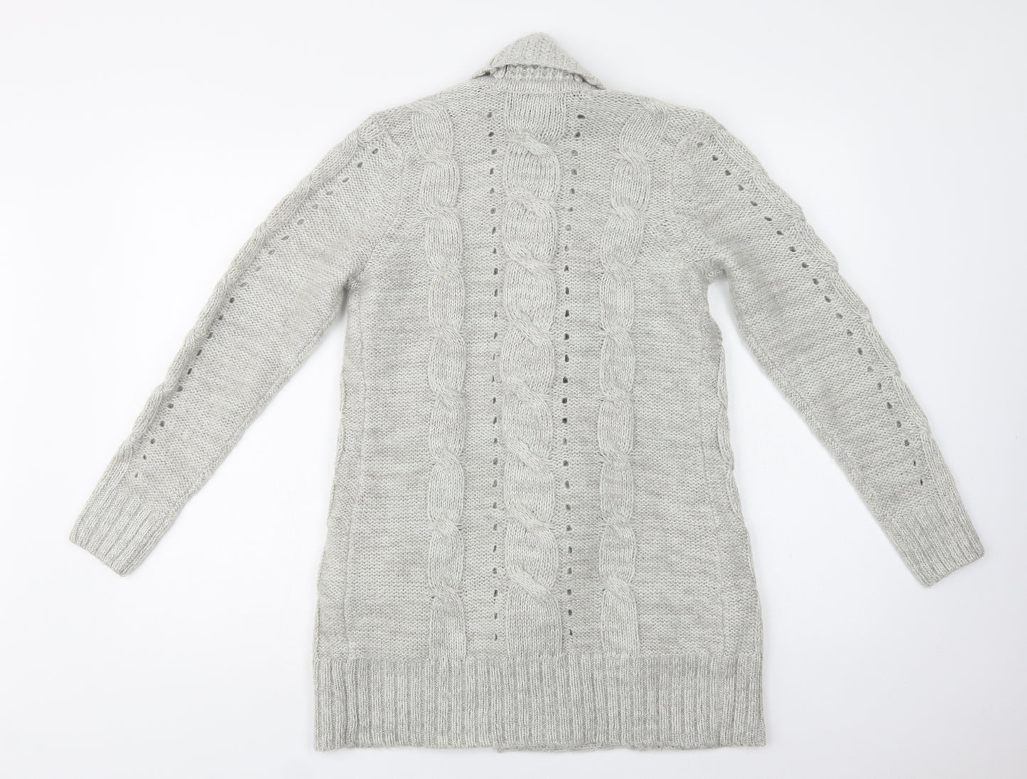 New Look Womens Grey Collared   Cardigan Jumper Size 8