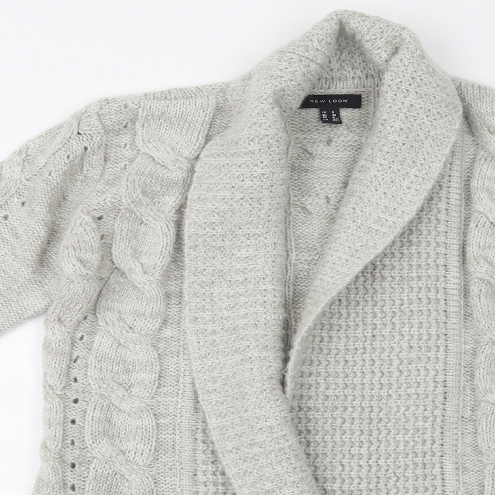 New Look Womens Grey Collared   Cardigan Jumper Size 8