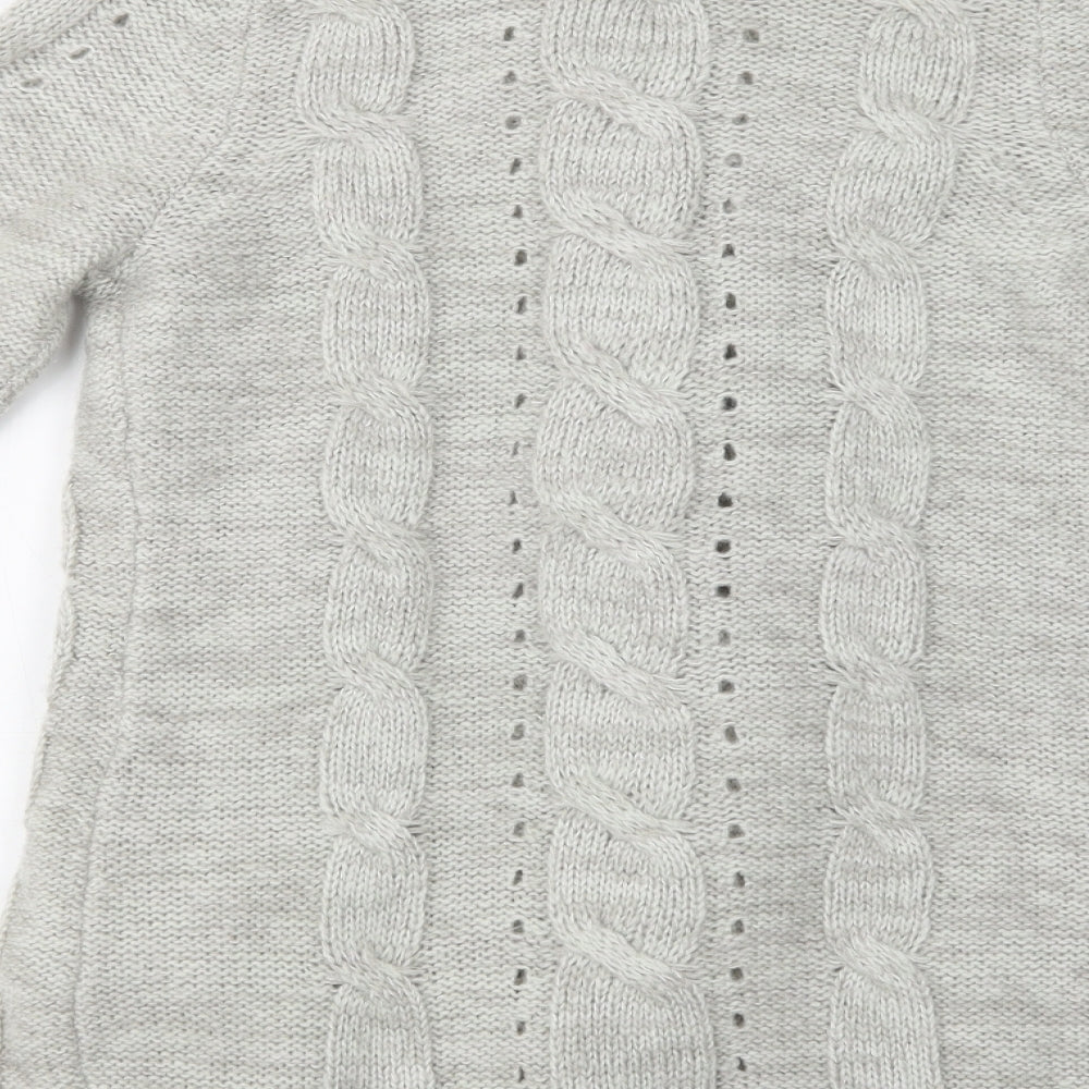 New Look Womens Grey Collared   Cardigan Jumper Size 8
