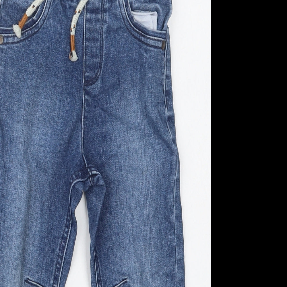 George Boys Blue  Cotton Skinny Jeans Size 3-4 Years  Regular Drawstring