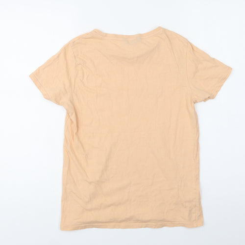 New Look Womens Beige  Cotton Basic Polo Size 10 Crew Neck