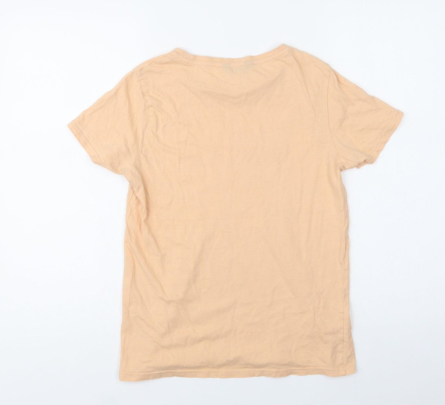 New Look Womens Beige  Cotton Basic Polo Size 10 Crew Neck
