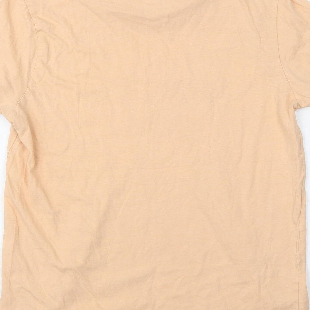 New Look Womens Beige  Cotton Basic Polo Size 10 Crew Neck